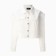 Women's shirt shortened with cuts Mist: Denim R.42, White