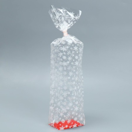 Gift package with a hard bottom "Snowflakes", 6 x 8 x 30 cm, New Year-2