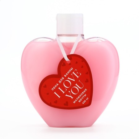 Bath foam I love you, 430 ml, aroma of raspberry dreams, pure happiness