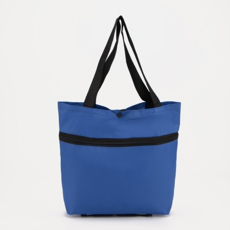Permanent folding bag on 2 wheels, on the button, the color is blue-1