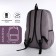 Youth backpack from textiles, 3 pockets, wallet, gray color