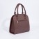 Women's bag El Masta with a zipper, outer pocket, long belt, coffee color