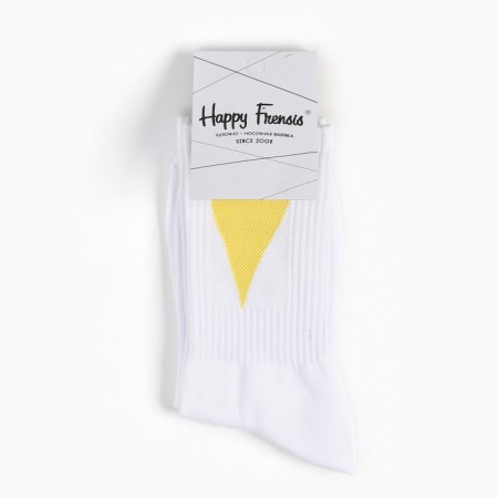 Women's socks, white/yellow heart, size 25-27-3