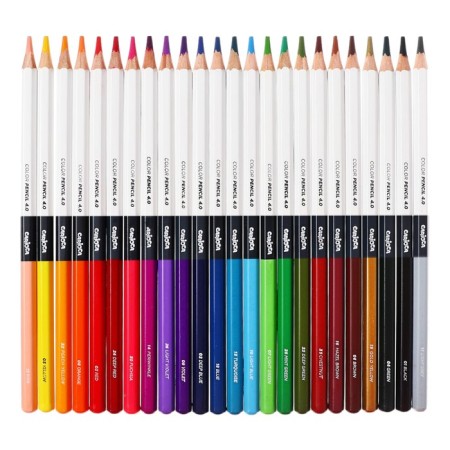 Pencils 24 colors, carioca "plus", wood, hexagonal, 4 mm seglet, bright colors, premium quality-1