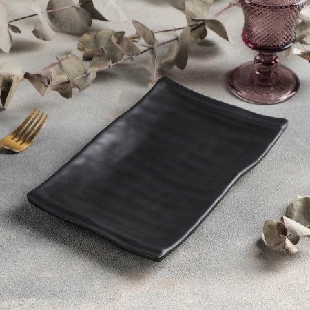Black East dish, 24.6 × 15.4 × 3 cm, black color-1