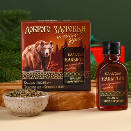 Gift set of "good health": herbal tea 20 g, non -alcoholic balm 100 ml.-2