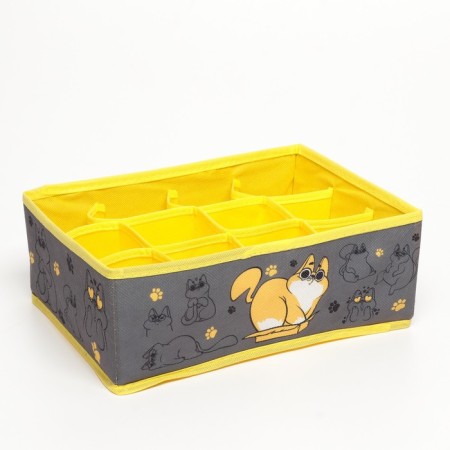 Organizer for storage, coffee for linen 12 cells “Cats”, 27 x 20 x 10 cm.-2