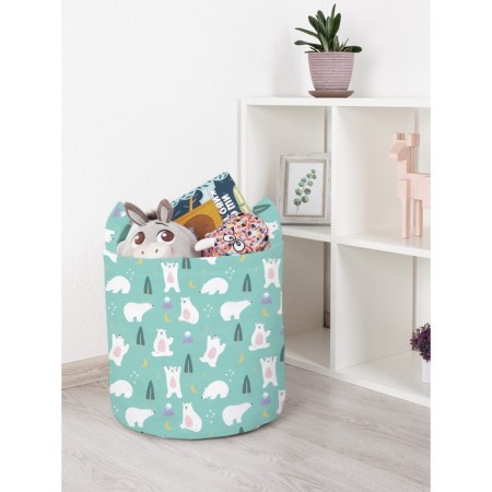 Basket for toys "Northern Bear, size 35x35 cm