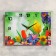 Wall clock: flowers, "butterfly and flowers", 25x35 cm