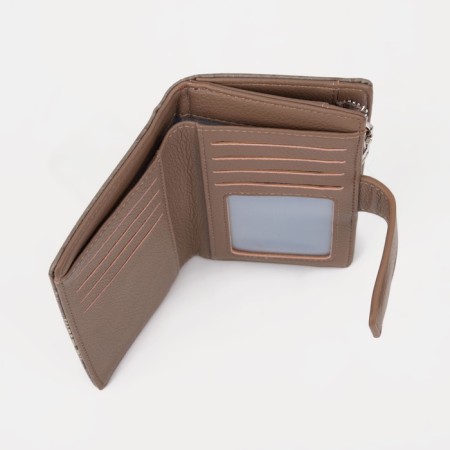 Women's wallet on a magnet, khaki color-4