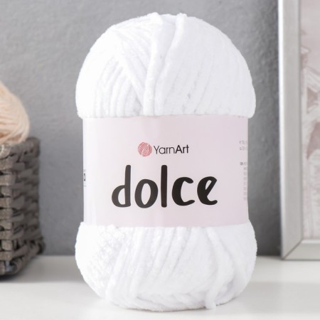 Yarn "Dolce" 100% micropoliester 120m/100g (741 white)