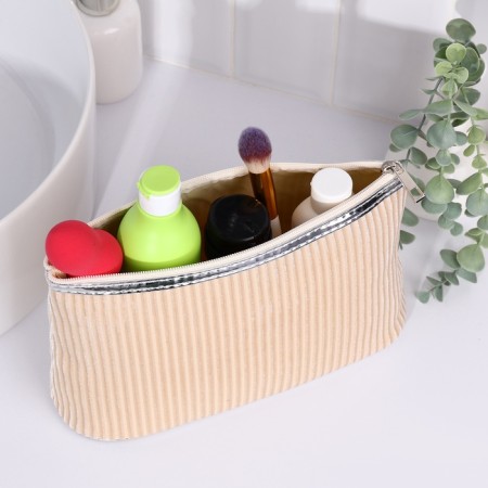Lightning cosmetic bag, beige color-3