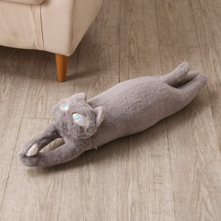 Soft toy "cat", 70 cm, gray color