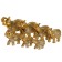 Souvenir Polystone "Golden Elephants - Roots of Trees" Nr 7 pcs H = 9; 8.5; 7.7; 6.5; 6.2; 5.4; 4.2 cm
