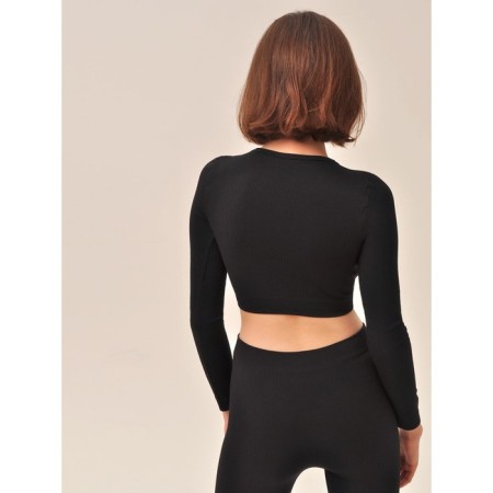 Crop female top in a rubber with a long sleeve Mirey Top Manica Lunga, size 46-48, color black-2