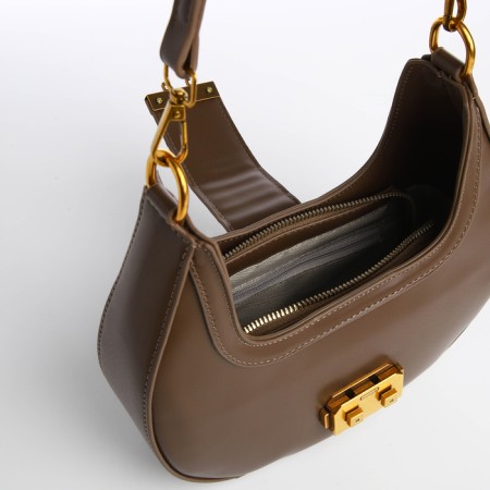 Female bag Textura, small size, brown color-6