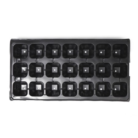 Cassette for growing seedlings, 21 cells, 120 ml, of plastic, black, 54 × 28 × 7 cm, Greengo-7