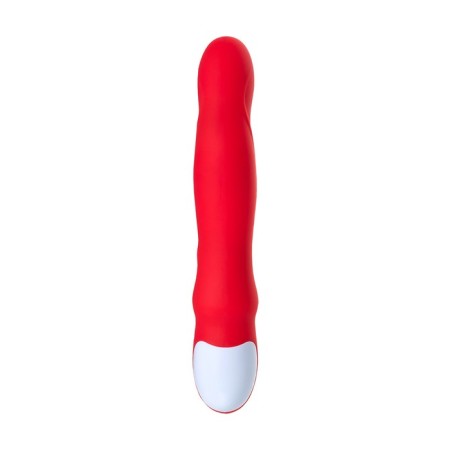 Jos Redli vibrator with a moving head, silicone, red color, 21 cm-9