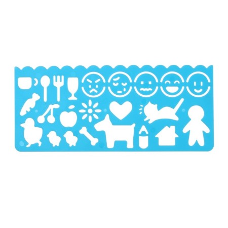 Set of stencils, 4 pieces, plastic figures mix-3