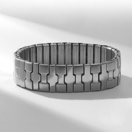 Male "steel" squares bracelet, silver color-2