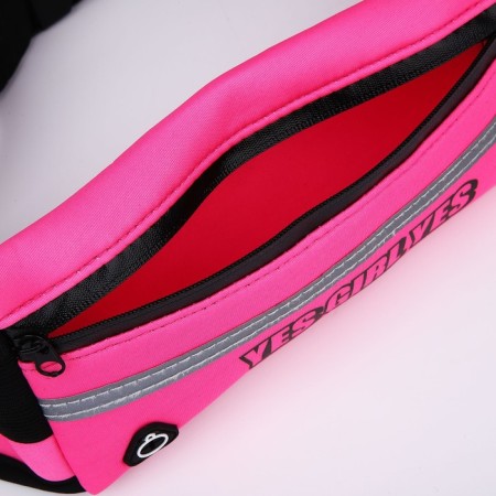 Female belt for running, on a zipper, pink color-6