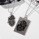 Kulons "Demetrons" heart organ, black color in silver, 45 cm