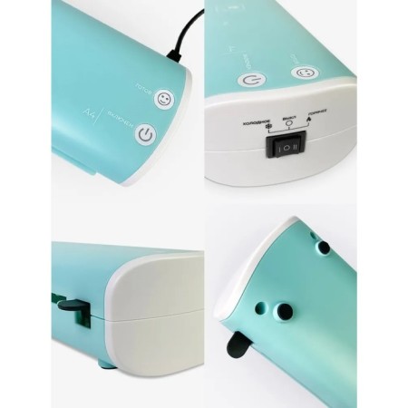 Laminator A4 75-125 μm, 2 shafts, speed 30 cm/min, Geleos "LM-A4MSB", turquoise-white-10