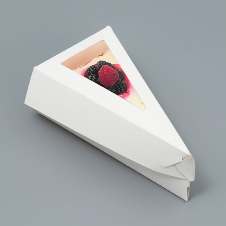 Box for a cake with a window, confectionery packaging "White" 16 x 6 x 8 cm-1