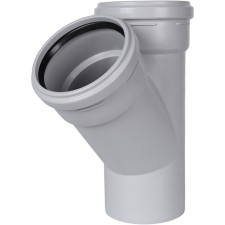Тройник канализационный STOUT SKB-0015-111145, 110 мм, 45°, бесшумный