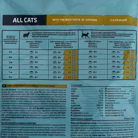 Dry food "All Cats" for sterilized cats, chicken, 2.4 kg-4