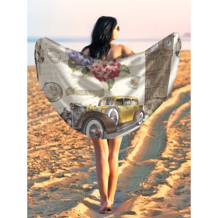 Pareo and beach rug "London", d = 150 cm
