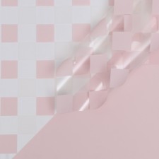 Film for decor and floristry, pink, universal, without drawing, sheet 1pcs, 58 x 58 cm