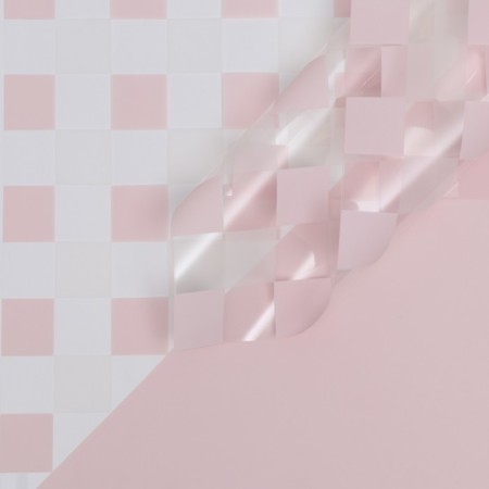 Film for decor and floristry, pink, universal, without drawing, sheet 1pcs, 58 x 58 cm