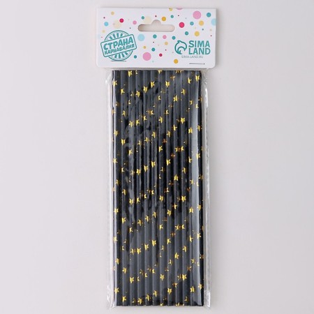 Tubes for the “stars” cocktail set 12 pcs., Black color-4