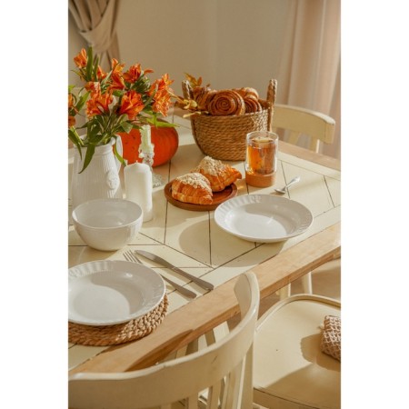 Set of porcelain plates SL Home "Vintage Frank", D = 22.5 cm, white color-10