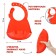 Bibslate for feeding children, silicone, "crab", with a pocket