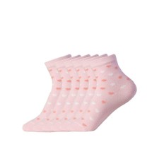 A set of teenage socks, size is 22-24, 6 pairs, pink color