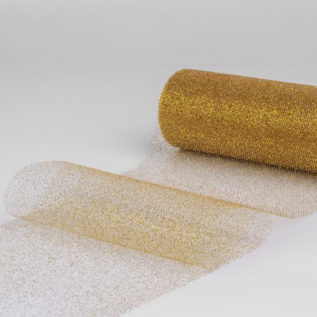 Fatin with glitter, 15 cm, 11 ± 1 g/sq.m, 9 ± 0.5 m, gold color No. 05-1