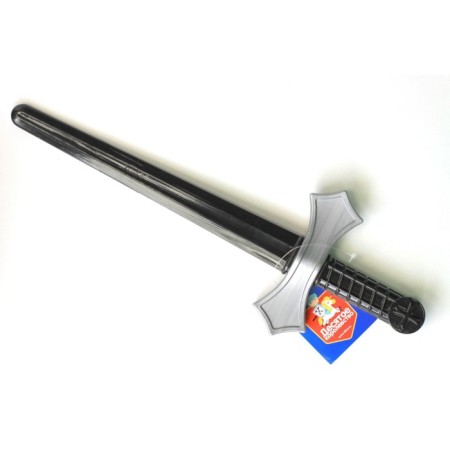 The sword is plastic, the color is black with a silver guard-2