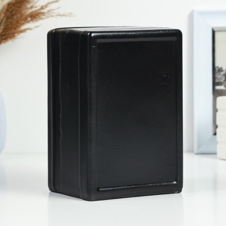 Piggy bank "safe" black, 12x10x18cm-2