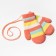 Baby mittens, coral/stripes, size 14 (4-6 years)