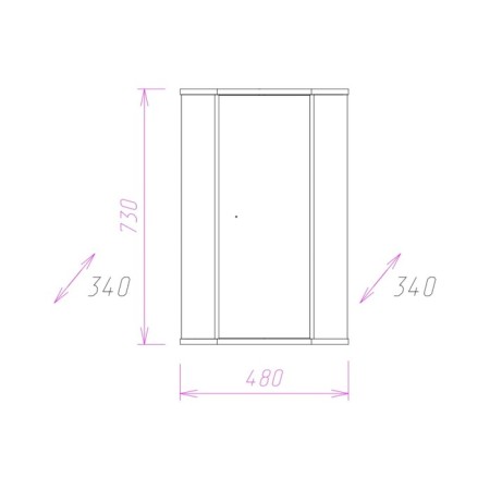 Suspension cabinet onika modern 34.10, corner, two -door, 34x48x73 cm-1