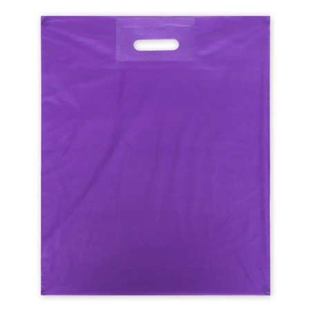 Polyethylene package with a cut handle, purple 40-50 cm, 30 μm