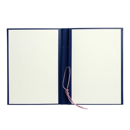 A4 course folder, boumvinyl, scallops/cassation, without paper, blue color (capacity up to 300 sheets)-4