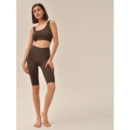 Women's bicycles with a braid "Kosichka" Mirey Short Leggings Plait, size 46-48, color dark brown-1