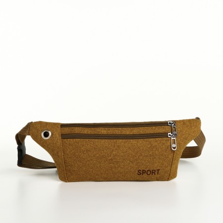 Lightning waist bag, outer pocket, brown color-1