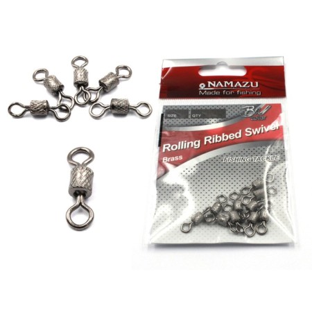 Namazu Rolling Ribbed Swivel, Brass, BN, Test-125 kg, packaging 5 pcs.