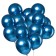 Latex ball 12 "Chrome", metal, set of 5 pcs., Blue color