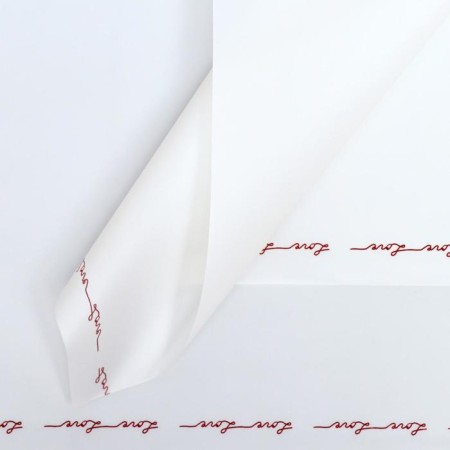 Matte film with a pattern "Romantic Epistle", white color, 60 x 60 cm