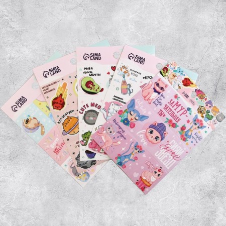 A set of paper stickers "Micper Stories", 11 x 15.5 cm, 10 sheets